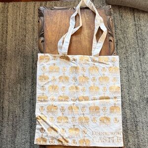Edinborugh Castle Gold and Cream Tote Bag